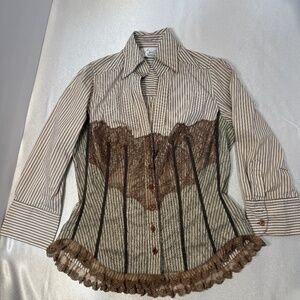 Byron Lars Beauty Mark lace panel blouse (size S)